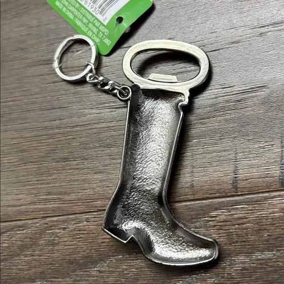 Ashland Cowboy Boot,Silver Metal Split Keyring,bottle opener,bag charm,Western - Picture 2 of 4
